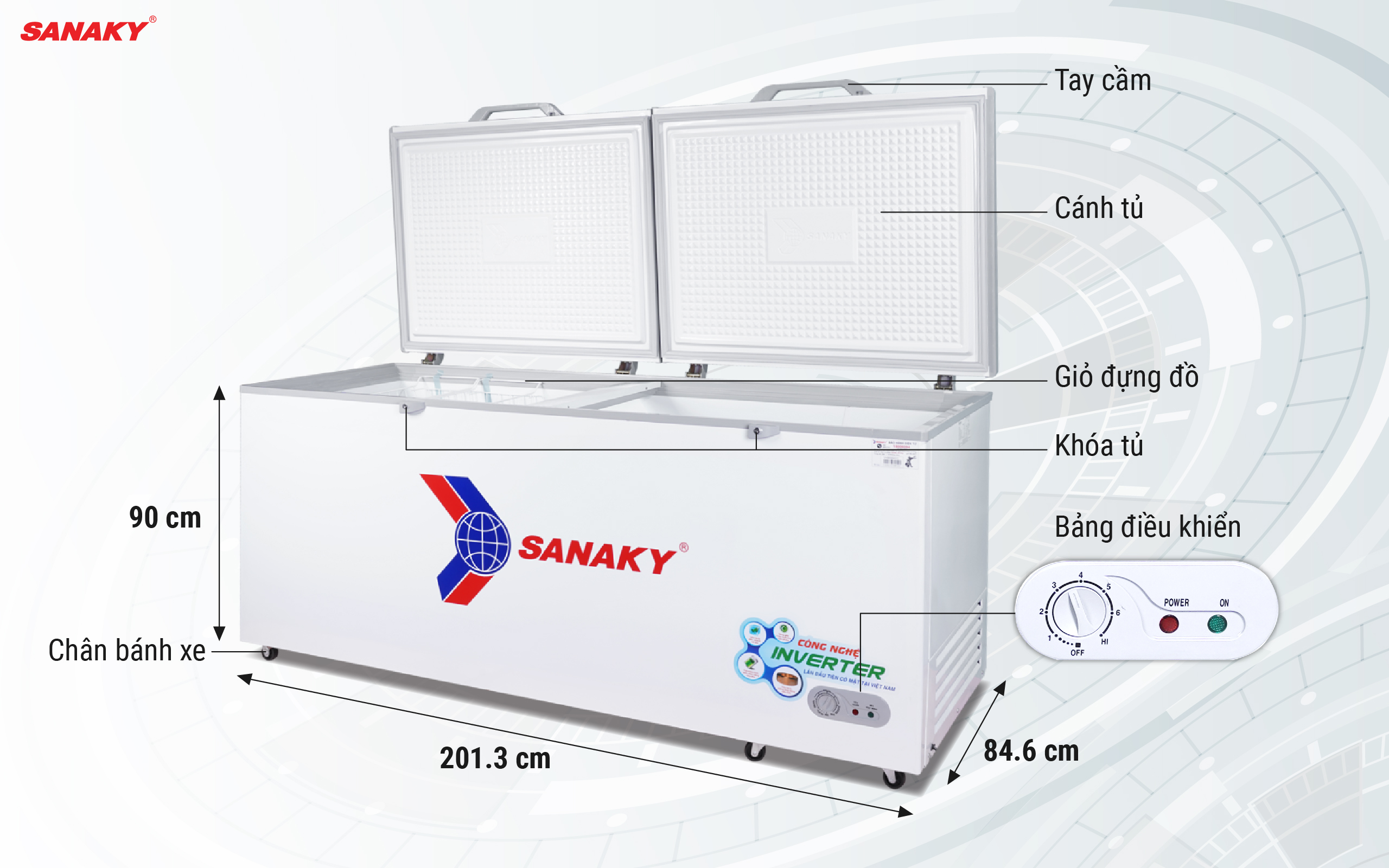 Tủ Đông Sanaky Inverter VH-8699HY3 761 lít