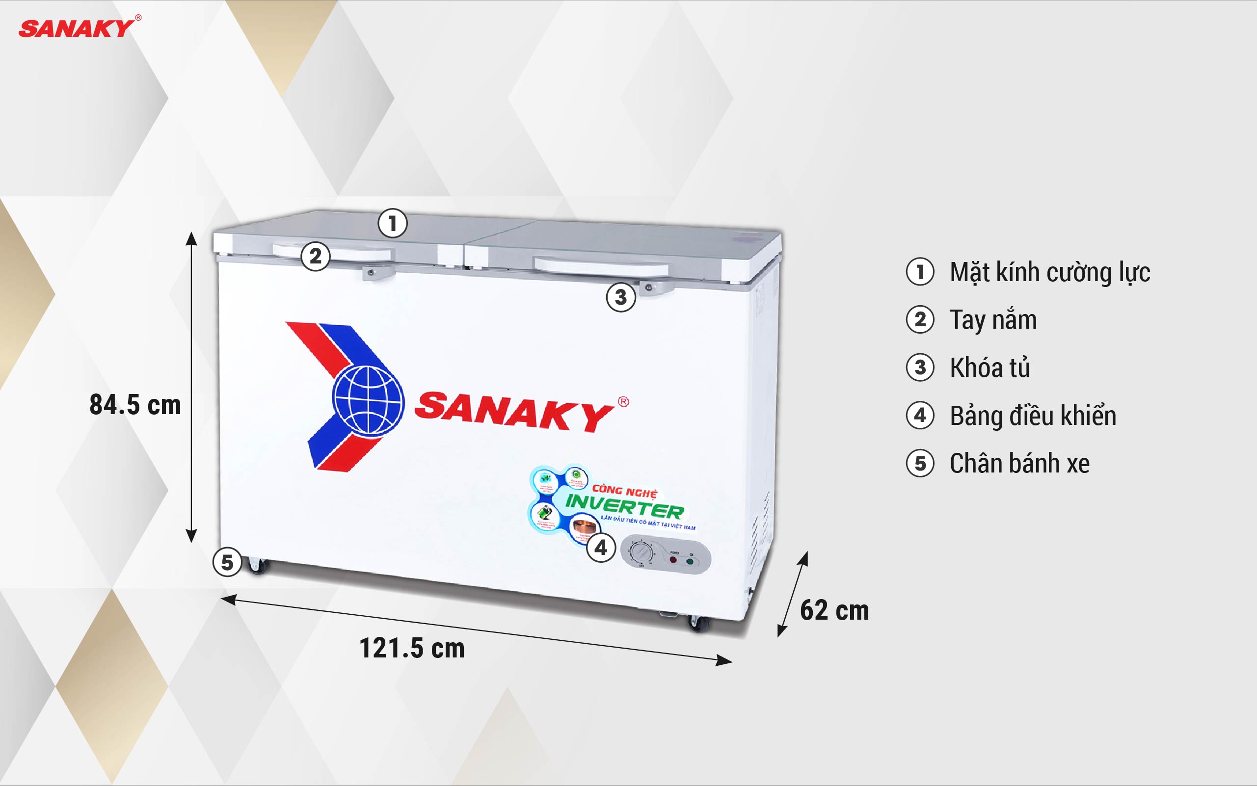 Tủ Đông Sanaky Inverter VH-3699A4K 270 lít
