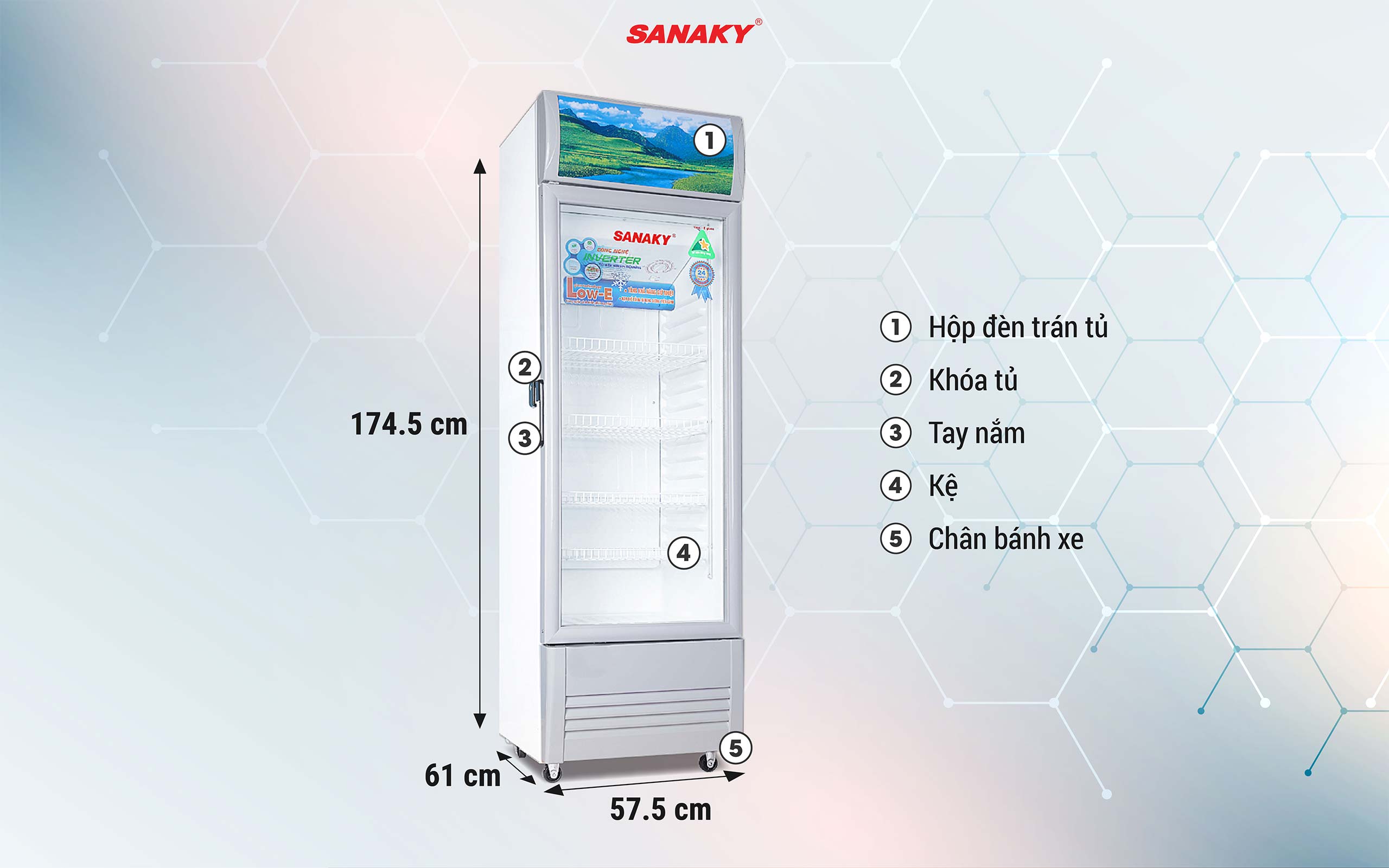 Tủ Mát Sanaky Inverter VH-308K3L 240 lít