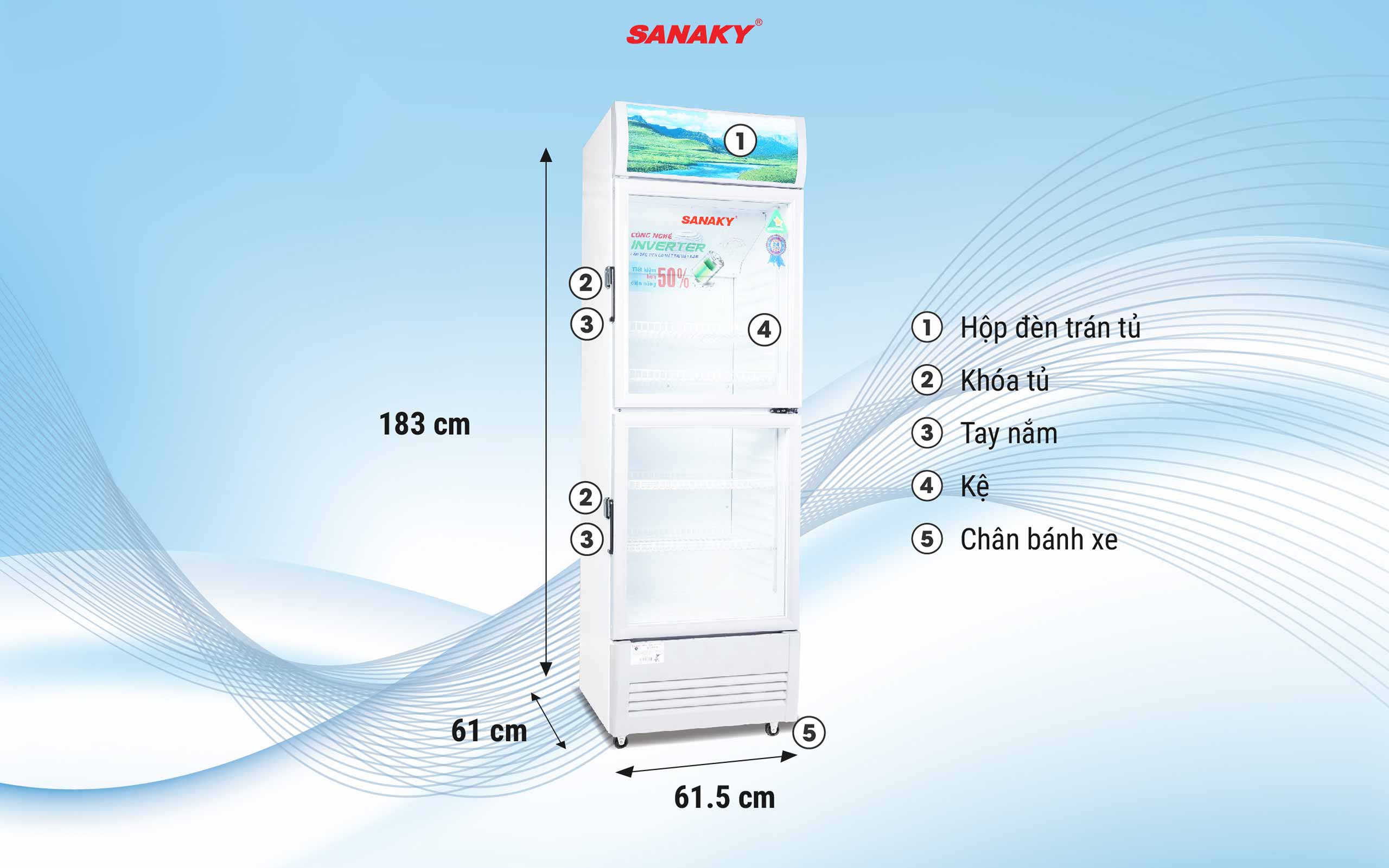 Tủ Mát Sanaky Inverter VH-358W3L 