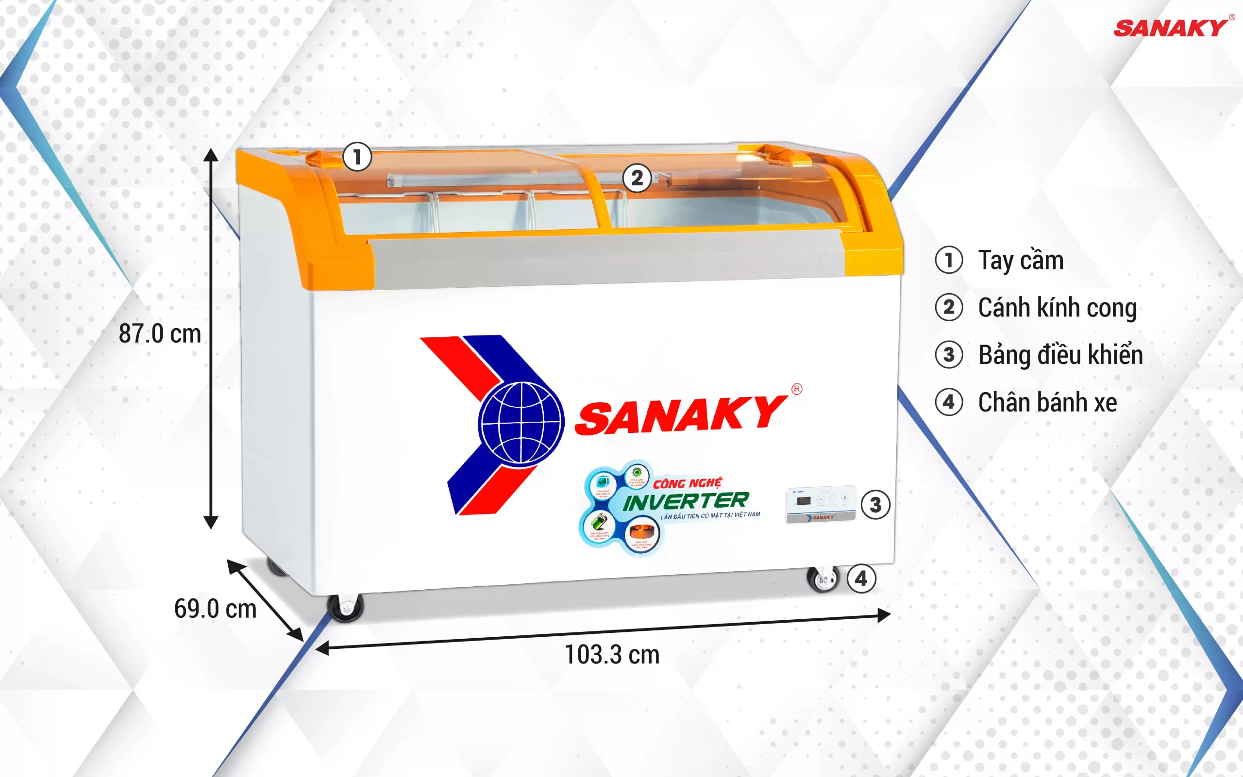Tủ Đông Sanaky Inverter VH-3899K3B 280 lít