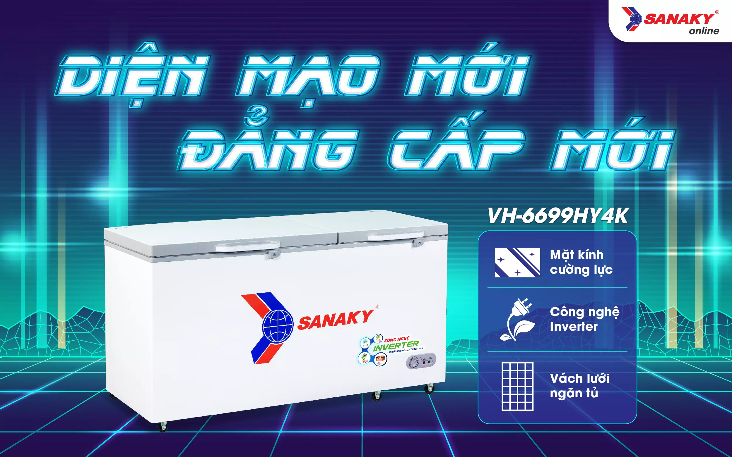 Tủ Đông Sanaky Inverter VH-6699HY4K 530 lít