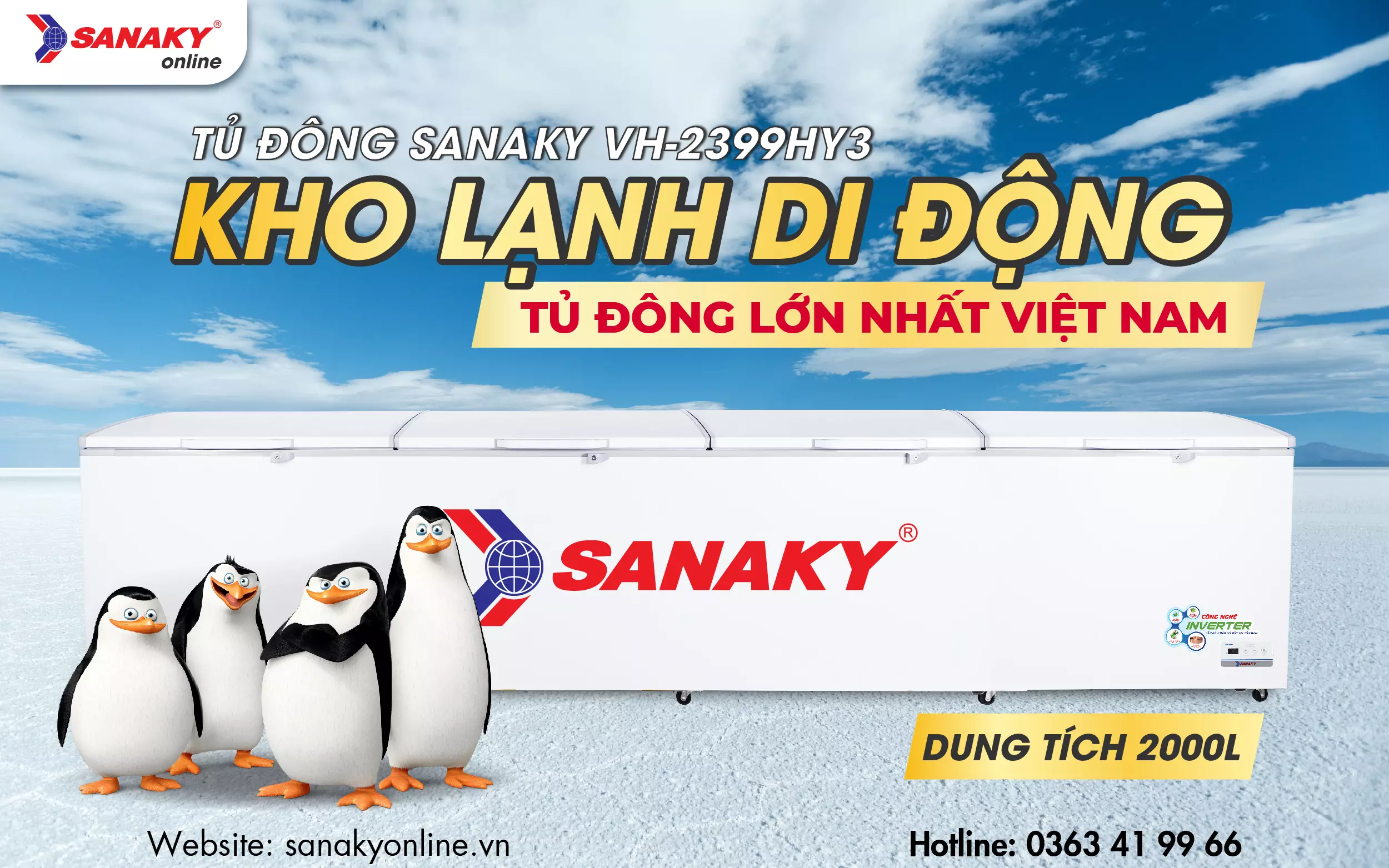 Tủ Đông Sanaky Inverter VH-2399HY3 2000 lít