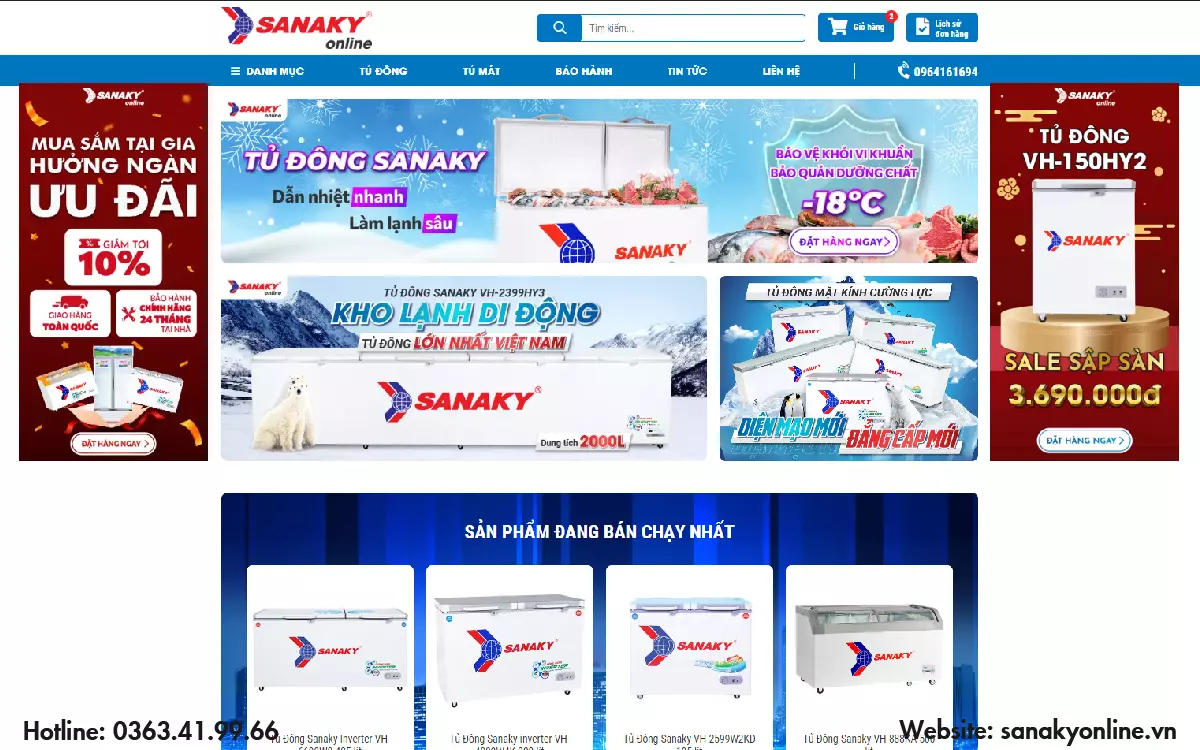 Mua tủ mát Sanaky uy tín ở đâu? Giá tủ mát tại kho khi mua trên Sanaky Online