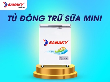 Tủ đông trữ sữa mini 100 Lít Sanaky giá rẻ tiết kiệm điện bảo hành chính hãng